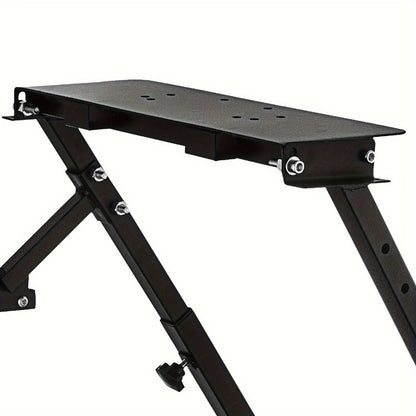 Racing Wheel Stand Height Adjustable 22"-30" Steel Driving Simulator Cockpit – Compatible with Logitech G25 G27 G29 G920, Thrustmaster T300RS TX T500RS & All Fanatec Wheels, Includes Gear Shifter Mount