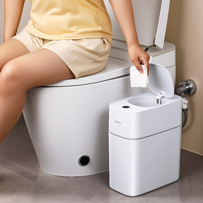 Touchless Trash Can 3.8 Gal 14L Infrared Motion Sensor – Auto-Open Lid, Wind Adsorption Auto-Expand Bag, Slim Odor-Sealing Design for Kitchen Bathroom Office Bedroom | 1PC & 2PC Bundle | White