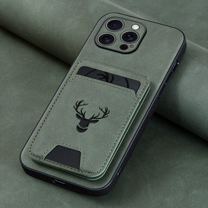 Wallet Phone Case for iPhone 16 Pro Max 16 Pro 16 Plus 16 15 14 13 12 11 Series Luxury PU Leather Flip Cover Card Holder Kickstand Magnetic Closure Moose Design – Men Women Gift