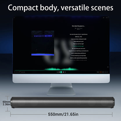 TV Soundbar Surround Sound System – Separable All-in-One Home Theater with 4x5W Magnetic Speakers, Echo Tube, Wireless & AUX Connection, TWS Pairing, Compatible with PC, Gaming & Projectors, Black