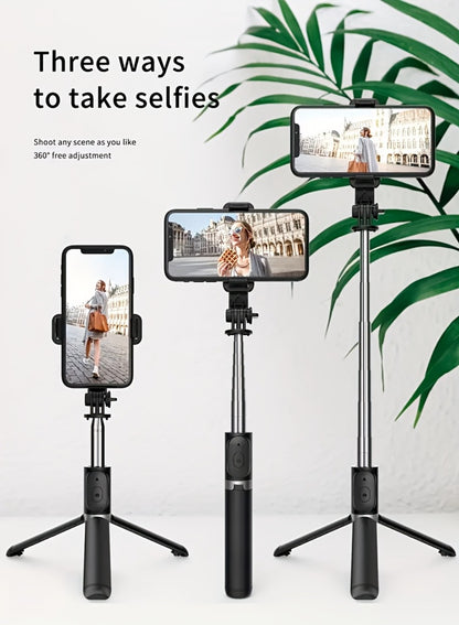 Portable Selfie Stick Tripod 40 Inch Floor Stand with Wireless Remote & Anti-Shake Base – Extendable Compact Phone Tripod for Travel Vlogging, TikTok Live, Outdoor Filming, iPhone & Android