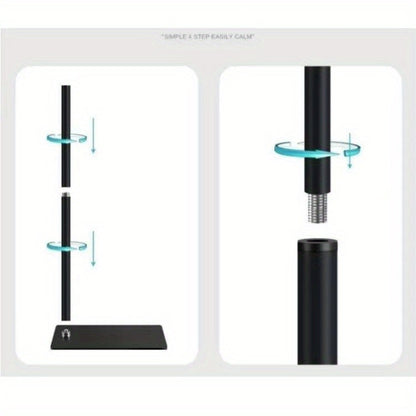Floor Stand Phone Tablet Holder 68.9 Inch Flexible Gooseneck Lazy Bracket with 360° Rotating Head Foldable Adjustable Arm for Bed Sofa Desk Live Streaming Video Calls Hands Free Mount