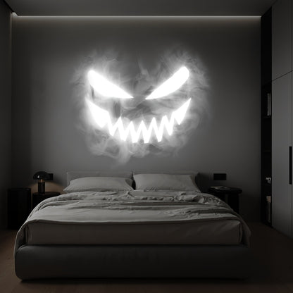 Smoke Face Projection Lamp Color-Changing LED Night Light – 360° Rotatable Ambiance Projector, Adjustable Brightness, USB Rechargeable, Multi-Mode Button Control for Bedroom Wall & Ceiling Decor