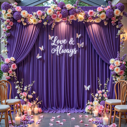 10x10Ft Polyester Photography Backdrop 2-Pack – Photo Booth Background Curtain for Party, Birthday, Wedding, Holiday, Stage & Exhibition Decoration, Wrinkle-Free, Machine Washable, Easy Pole Install