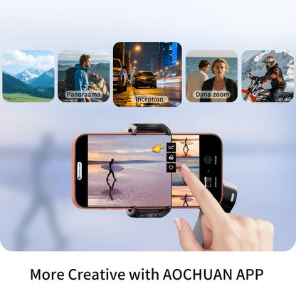 AOCHUAN Foldable 3-Axis Gimbal Stabilizer with Extendable Pole & Panoramic Gesture Control – AI Face Tracking Phone Gimbal, Magnetic Wireless Remote, 360° Rotation for Vlogging, Live Streaming & Travel