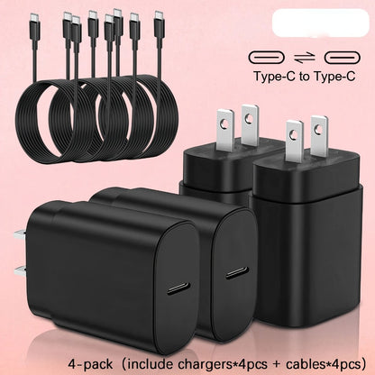 4-Pack USB-C Fast Charger with 4FT Cable Set, Super Fast Charging Compatible with Samsung Galaxy S23 S22 S21 Note Series, iPhone 15, Android Phones, iPad, MacBook and All USB-C Devices
