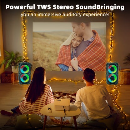 Wireless Bluetooth Speaker with Color LED Lights, MOKiN KTS-1265 Portable Party Speaker, Bass Boost, FM Radio, TF Card, USB, Type-C, Lightweight for Outdoor Travel Home Parties