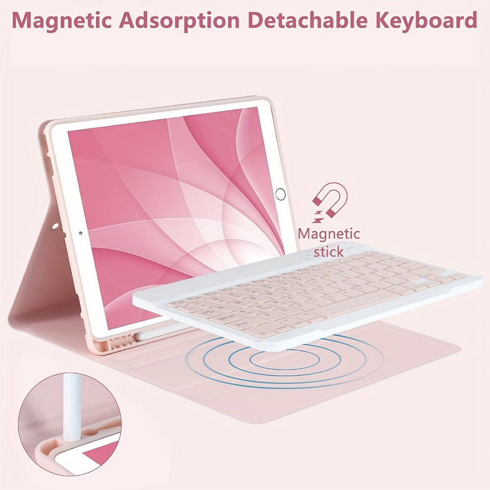 iPad Detachable Magnetic Keyboard with Touchpad – Compatible with iPad Air 11 M2 2024, iPad Pro 11", Air 4/5 10.9", iPad 10th Gen, iPad 7/8/9 10.2" | Type-C Charging, US Layout | Black, Blue, Pink