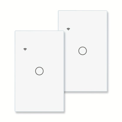 No Neutral Wire Smart Touch Wall Switch MOES WiFi 1/2/3 Gang Single Fire, Works with Alexa & Google Home, App Remote Control, 2.4GHz 110V White – 2 Pack 3 Pack Smart Light Switch
