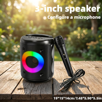 HY-3317 Party Speaker with Disco Lights & Microphone – Large Portable Subwoofer Outdoor Wireless Speaker, TWS Surround Sound, TF Card, AUX, MIC Input, for Parties, Karaoke & Events