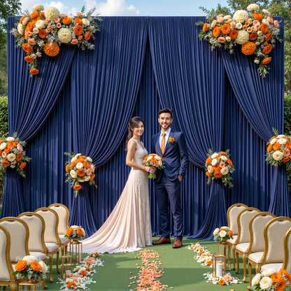 Photography Backdrop 4-Pack 5x10ft Polyester Spandex Background Cloth | Wrinkle-Resistant, Soft & Smooth with Pole Pockets | Wedding, Birthday, Banquet, Party & Event Decoration Curtains