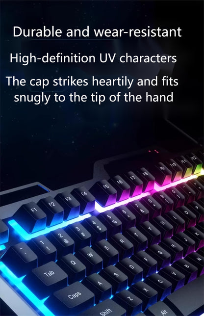 RGB Gaming Keyboard and Mouse Combo Wired USB – Backlit Ergonomic Keyboard & Mouse Set for PC Desktop Laptop Windows, Plug and Play, Universal Compatibility for Gaming & Office