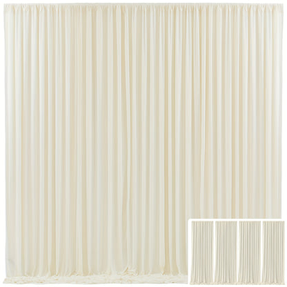 Elegant Fabric Backdrop Curtains 4pcs with Poles 59x85in Non-Transparent Wrinkle-Free Party Photo Backdrop for Wedding Birthday Bridal Shower Graduation Prom Christening Holiday Decor
