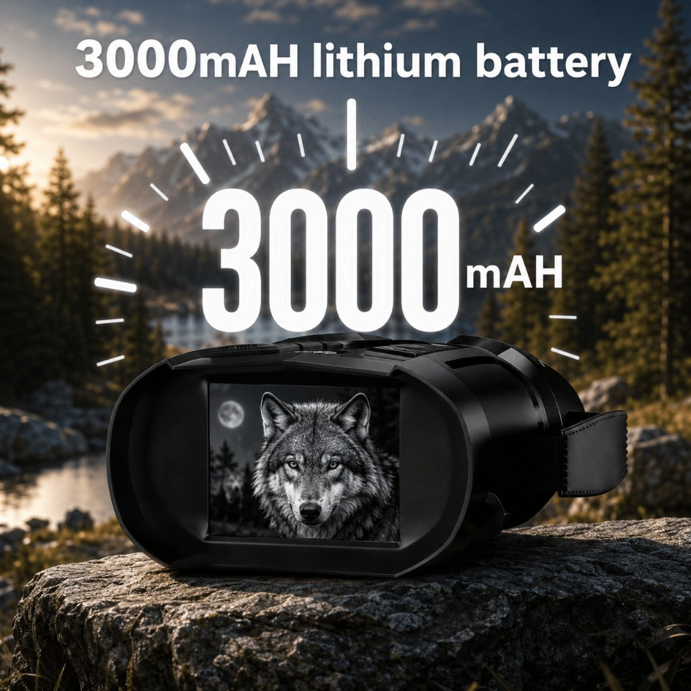 1080P IR Night Vision Binoculars 5W Infrared Goggles 3-Inch IPS Screen 10X Zoom 800m Range for Hunting Camping Ranch Security Surveillance Wildlife Observation Gift for Men