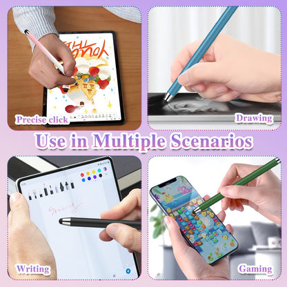 Stylus Pen 10 Pack Universal 2-in-1 Touch Screen Pen Compatible with iPad iPhone Android Samsung Galaxy Tablets Laptops Chromebooks Includes 20 Replacement Tips Back to School Gift for Students – Multicolor