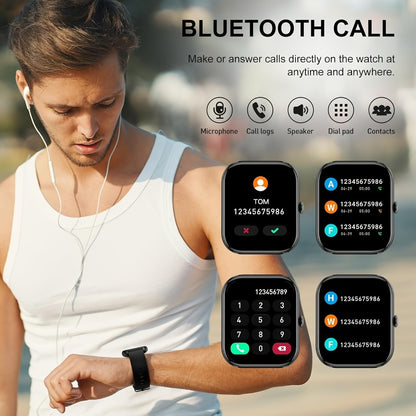 112 Sport Modes Smartwatch 1.91 Inch Large Screen Wireless Calling Calorie Sleep Monitor Heart Rate Blood Oxygen Watch Dial Notifications Multifunctional Fitness Tracker Android iPhone Men Women Holiday Gift Pink Black Blue Purple