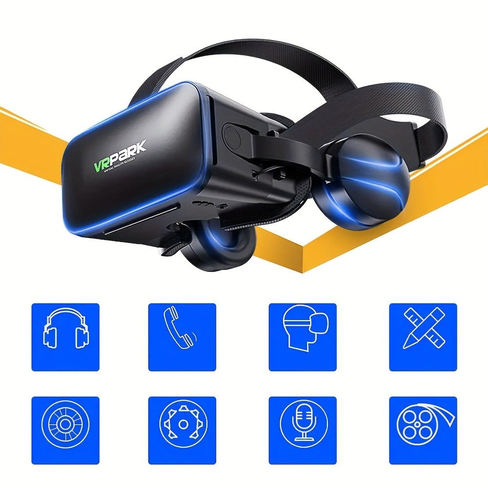 VR Headset All-in-One 3D Standalone with Motion Tracking, Adjustable Headband & Nose Pad – Lightweight VR Park System for Games, Movies & Home Theater, Compatible with PC, Console & Smartphone, 2025 Design
