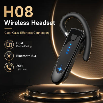 Trucker Bluetooth Headset 29H Playtime 180H Standby, Handsfree Earpiece with Mic Dual Device Connection, Wireless Headset for Driver Office Compatible with iPhone Android Samsung Laptop