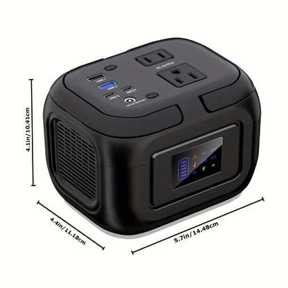 97.68Wh Portable Power Station 120W AC Outlet Power Bank with USB-A USB-C DC Outputs Battery Backup for Camping RV Emergency Home Use Travel – Solar Panel Compatible Portable Charger