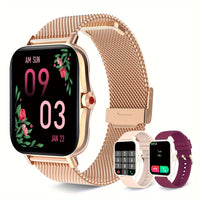 Golden watch + pink silicone strap + burgundy silicone strap