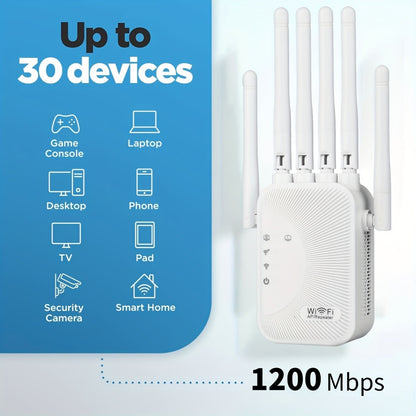 CP3600 WiFi Repeater Signal Booster 2.4GHz Wide Coverage, One-Button WPS Setup, Flexible Antenna Rotation, Adjustable Signal Strength, CISA Certified, Enhanced Stability for Home Office Apartment
