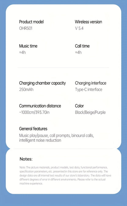 Acer OHR501 Dolby Surround Sound Wireless Earbuds Bluetooth 5.4 Semi-In-Ear TWS Intelligent Noise Cancellation Fingerprint Touch Control Ultra-Low Latency Type-C Fast Charging 8 Colors