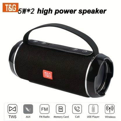 TG116C IPX4 Portable Bluetooth 5.0 Speaker 1200mAh Rechargeable Wireless Speaker USB TF FM Type-C Charging Surround Sound for Outdoor Travel Home Mobile