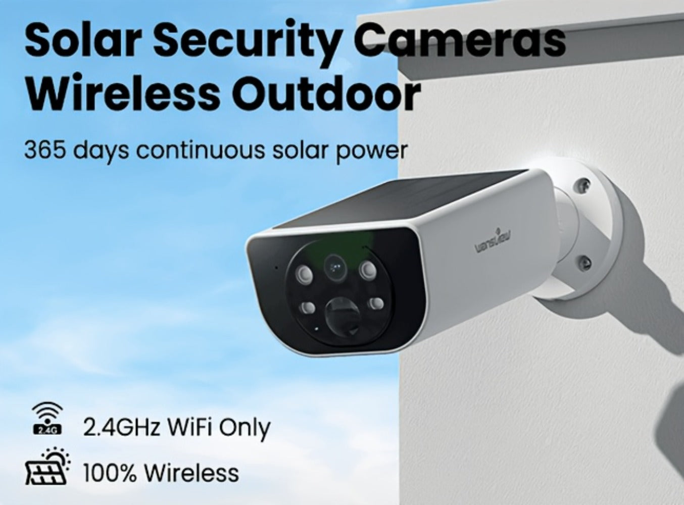 Wansview 2K Solar Outdoor Security Camera, Alexa & Google Home Compatible, Dual Night Vision Color & IR, PIR AI Human Body Detection, IP65 Weatherproof, SD & Cloud Storage – Wire-Free Smart CCTV