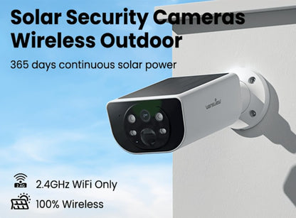 Wansview 2K Solar Outdoor Security Camera, Alexa & Google Home Compatible, Dual Night Vision Color & IR, PIR AI Human Body Detection, IP65 Weatherproof, SD & Cloud Storage – Wire-Free Smart CCTV
