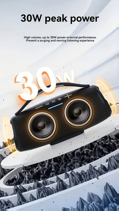 TG418 Bluetooth Wireless Speaker 3000mAh, LED Flash Lights, EQ Settings, Type-C Charging, TF Card USB AUX Compatible, Loud Portable Speaker for Mobile Phones Tablets Computers Outdoor & Home Use