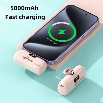 Winsway 5000mAh Mini Portable Charger Type-C Metal Plug with LED LCD Display – Fast Charging Pocket Battery Pack for iPhone 17 16 15 Pro Max iPad Pro Android Samsung, Compact Travel Gift