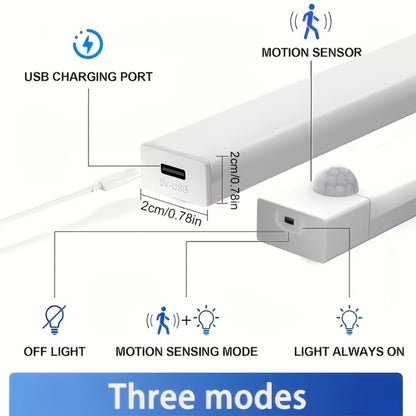 LED Motion Sensor Cabinet Lights USB Rechargeable 3 Modes – Wireless Night Light 6 9 12 Pack 3 Sizes for Bedroom Staircase Kitchen Office Piano Room Dance Studio Bedside Reading