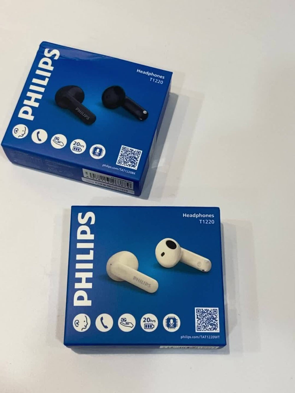 Philips TAT1220 Bluetooth 6.0 Wireless Earbuds ANC Active Noise Cancelling, 360° Surround Sound Open Design Touch Control Type-C Charging, In-Ear Headphones for Sports Daily Use Phone Camping Outdoor