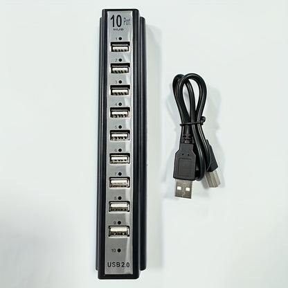10-Port USB-A Hub with High-Speed Charging & Data Transfer – Plug and Play USB Splitter for MacBook, PC, Laptop, Desktop | 10 Device Simultaneous Connection