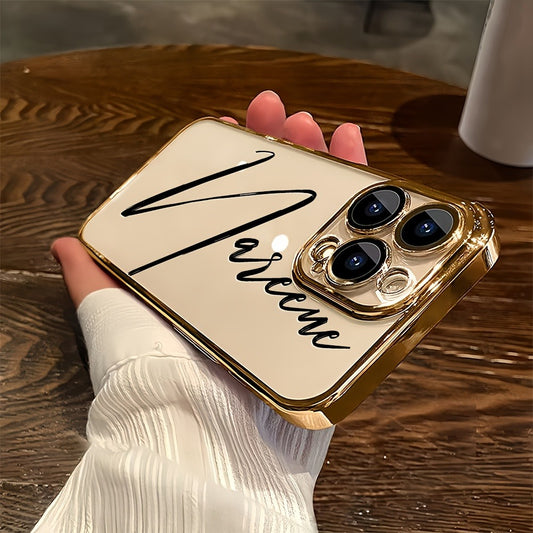 Custom Name Calligraphy Phone Case Personalized Transparent DIY Gift for iPhone 17 16 15 14 13 12 11 Pro Max Plus Air & Samsung Galaxy S25 S24 S23 S22 Ultra Plus