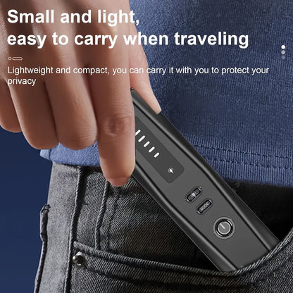 Anti Spy Hidden Camera Detector RF Signal Scanner Portable Bug Detector, GPS Tracker Finder, Listening Device Detector, Rechargeable Wireless Security Sweep Tool for Travel Hotel Airbnb Car Home Office
