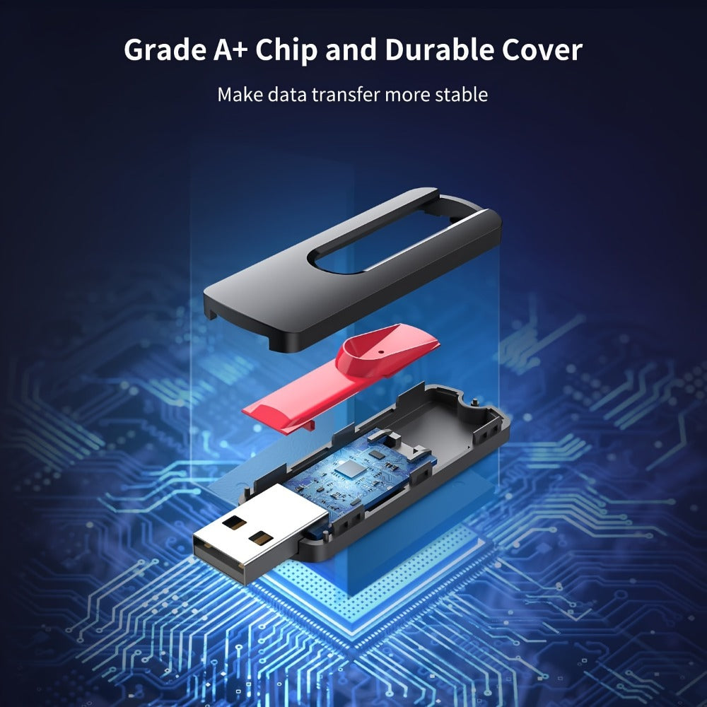 Retractable USB Flash Drive Bulk Pack 5-Pack USB 2.0 Thumb Drive 2GB 4GB 8GB 16GB 32GB 64GB Mixed Colors Capless Jump Drive Memory Stick for PC Laptop Mac TV Car Audio