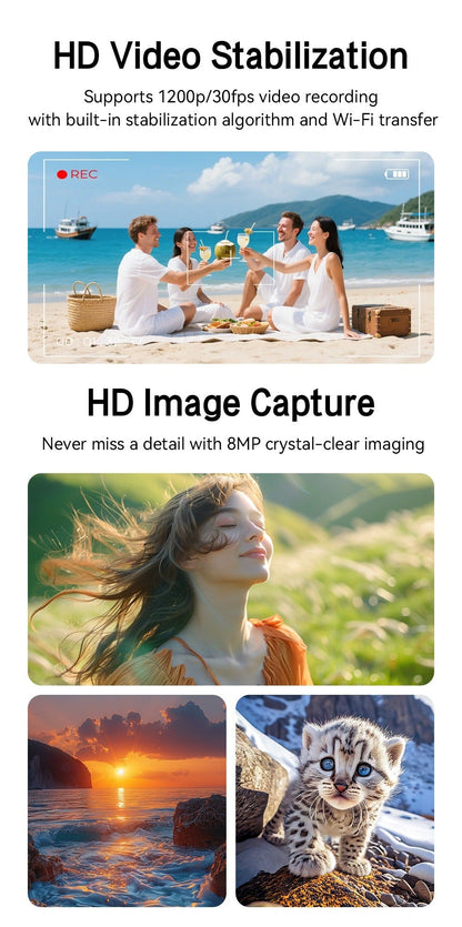 AI Smart Glasses HD Video Recording 8MP Camera - AI Object Recognition, Real-Time Translation, Touch Control, Bluetooth Calls & Music, Wearable Tech for Travel Outdoor 2026