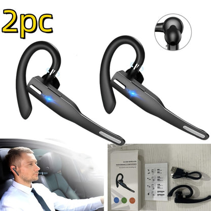 Single Ear Bluetooth Business Earbud with Microphone 15-Hour Call Time 15-Day Standby Rotating Earplug Touch Control for Driving Office Sports Voice Calls Video Work