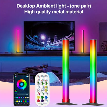 RGBIC Atmosphere Light with Music Sync - Desktop Ambient Light, App & Remote Control, Alloy Body, Multi-Mode Color Adjustment, USB 5V Powered, Single or Pair for Gaming Room, Bedroom & Desk Setup