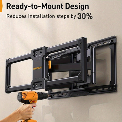 Full Motion TV Wall Mount 40-86 Inch – Holds 132 lbs, Pre-Assembled, Tool-Free Tilt Swivel Extend, VESA 600x400mm, Fits 12/16/18/24" Wood Studs