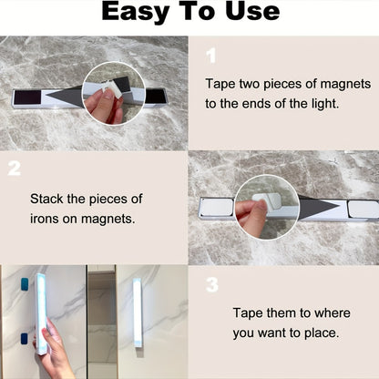 Motion Sensor LED Night Lights 6 Pack USB Rechargeable Magnetic – Smart Indoor Cabinet Lights Stair Lighting Strip Detachable Wireless Under Cabinet Light 3.94 7.87 11.81 Inch