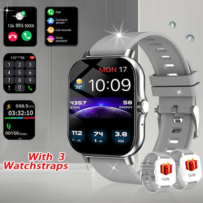 GPS Smartwatch 1.83 Inch Full Touch Screen Fitness Tracker with Calling Navigation Multi-Sport Modes Remote Camera Music Player USB Rechargeable Dual TPU Straps Men Women Android iPhone – Silver Black Pink