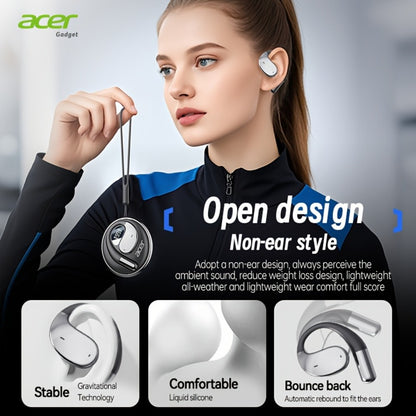 Acer TWS Wireless Earbuds Hook Design Low Latency Gaming 2025 New – HiFi Deep Bass Noise Reduction Ultra-Long Battery Touch Control Lightweight for Sports Running Daily Use