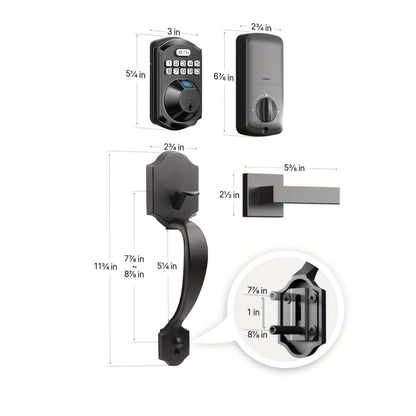 Tuya Smart Front Door Lock with Fingerprint & Keypad, Bluetooth App Control, Auto Lock, Vacation Mode & Hidden Key Backup – Digital Keyless Entry Electronic Lock for Home Apartment Office