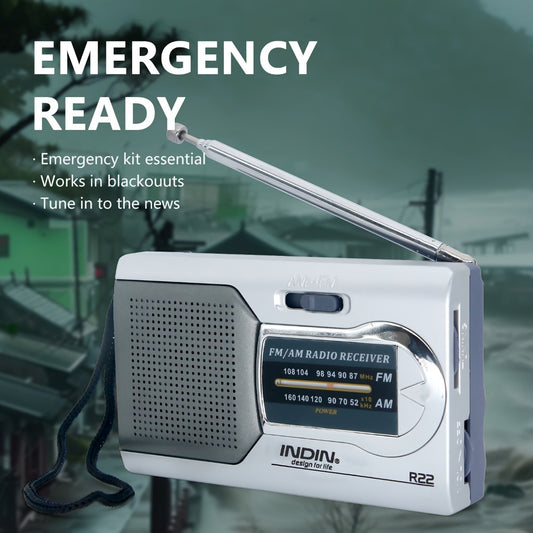 Portable AM FM Shortwave Radio with VFD Display, 21-Inch Antenna Long-Range Reception, AA Battery or DC Powered, Earphone Jack, for Emergency Preparedness Home Travel Seniors Camping