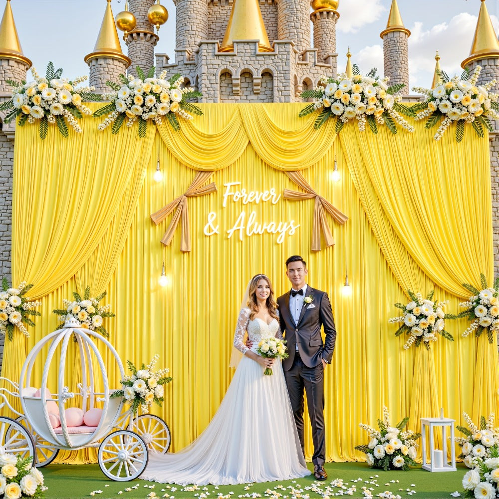 Photography Backdrop 4-Pack 5x10ft Polyester Spandex Background Cloth | Wrinkle-Resistant, Soft & Smooth with Pole Pockets | Wedding, Birthday, Banquet, Party & Event Decoration Curtains