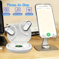 White AI Translation Bluetooth Headset