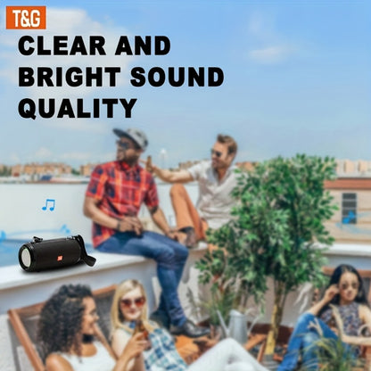 TG537 Portable Bluetooth Speaker with TWS Stereo Pairing, Hands-Free Calling, TF Card & USB Playback, Wireless Loudspeaker for Smartphone Tablet TV Camping Travel Outdoor Indoor