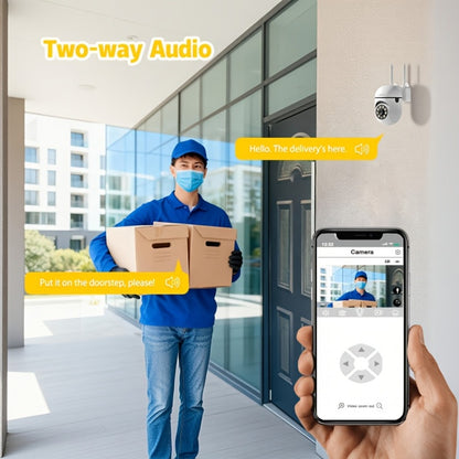 1080P WiFi Security Camera Indoor Outdoor, 360° Pan Tilt Zoom, Color Night Vision, Two-Way Audio, AI Motion Detection, Spotlight Alarm, Cloud & TF Card Storage, Remote Monitoring Home Security